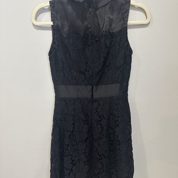 Kate Spade Black Floral Lace Satin A-Line Dress Peter Pan Collar Pointe Size 00 - Picture 7 of 7